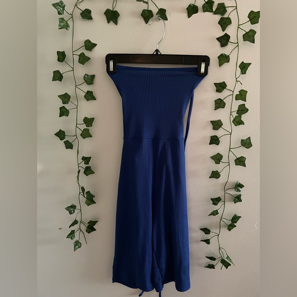 SJL Apparel Blue Romper with drawstring back
